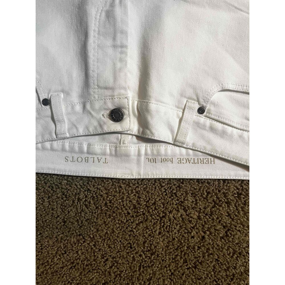 Talbots White Solid Color Five-Pocket Styling Her… - image 3